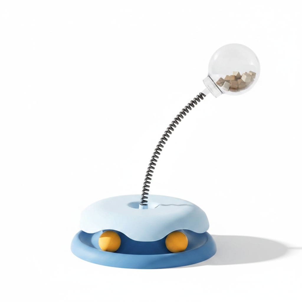Interactive Cat Slow Feeder Toy for Food Dispensing
